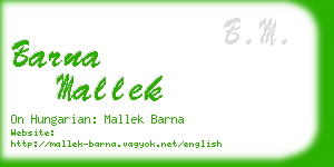 barna mallek business card